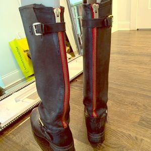 Steve Madden red zipper riding boots size 37